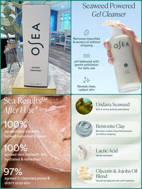 OSEA Ocean Cleanser BNIB Seaweed Powered Gel Cleanser Full-Size Natural Cleanser